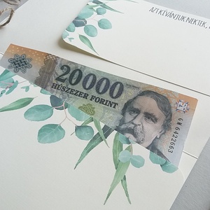 Pénzátadó boríték, greenery, eukaliptusz, zöld, Nászajándék, Gratulálunk képeslap, Esküvői Gratuláció, pénz átadó lap, - esküvő - emlék & ajándék - nászajándék - esküvői pénzátadó boríték, kártya - Meska.hu