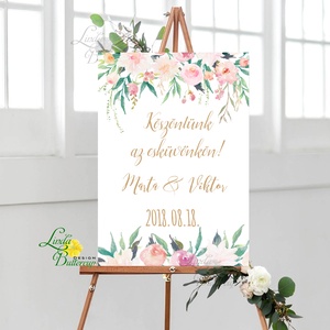 Esküvői Poszter A3, Esküvői kép, Esküvő Dekor, Esküvői felirat, program, idővonal, idézet, üdvözlő, köszöntő, virágos - Meska.hu