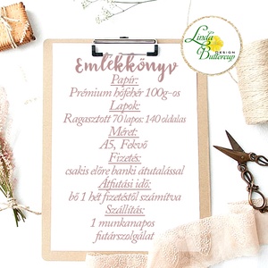 Esküvői Emlékkönyv, Réti virágos, könyv, rusztikus, bohém, réti virágos, Esküvői vendégkönyv, pajta, tanya, vadvirágos - esküvő - emlék & ajándék - vendégkönyv - Meska.hu