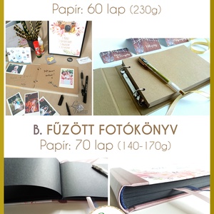 Esküvői Emlékkönyv, gyűrűs fotó mappa Vendégkönyv, virágos könyv, virág, elegáns, rózsás, rózsaszín, arany, rosegold - esküvő - emlék & ajándék - vendégkönyv - Meska.hu