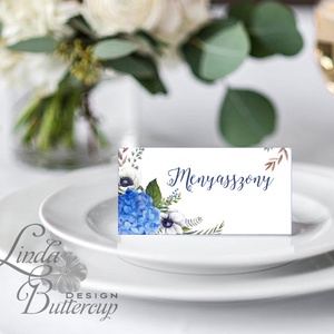 Esküvői ültetőkártya, ültető, virágos ültető, ültetésirend, hely kártya, romantikus, nyugalmas - esküvő - meghívó & kártya - ültetési rend - Meska.hu