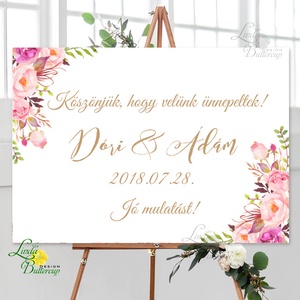 Esküvői Poszter A3, Esküvői kép, Esküvő Dekor, Felirat, Tábla, romantikus, köszönjük felirat, üdvözlő -  - Meska.hu