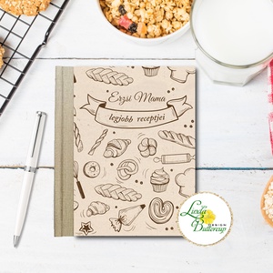 Karácsonyi ajándék, emlékkönyv, napló, recept könyv, mama receptjei, könyv, füzet, receptek, családi album, szülinapi - otthon & életmód - papír, írószer - jegyzetfüzet & napló - Meska.hu