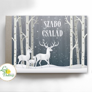 Karácsonyi ajándék, emlékkönyv, napló, recept könyv, könyv, füzet, családi album, egyedi, személyre szóló, szarvas, téli - otthon & életmód - papír, írószer - jegyzetfüzet & napló - Meska.hu