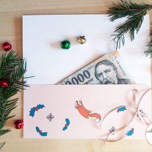 Karácsonyi ajándék, Pénzátadó boríték, utalvány átadó, céges ajándék, pénz, egyedi, személyre szóló, róka, állatos, téli - otthon & lakás - papír írószer - boríték - Meska.hu