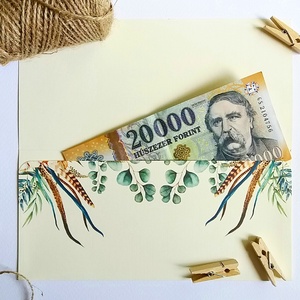 Pénzátadó boríték, greenery, eukaliptusz, zöld, Nászajándék, Gratulálunk képeslap, Esküvői Gratuláció, pénz átadó lap, - esküvő - emlék & ajándék - nászajándék - Meska.hu