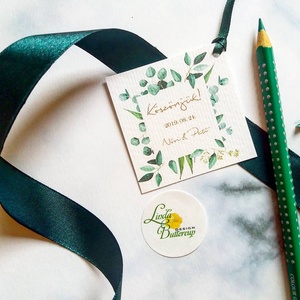 Köszönetkártya,  ajándékkísérő, greenery - Meska.hu