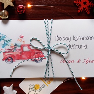 Karácsonyi ajándék, Pénzátadó boríték, utalvány átadó, céges ajándék, pénz, képeslap, egyedi, személyre szóló, autó - karácsony - karácsonyi ajándékozás - karácsonyi képeslap, üdvözlőlap, ajándékkísérő - Meska.hu