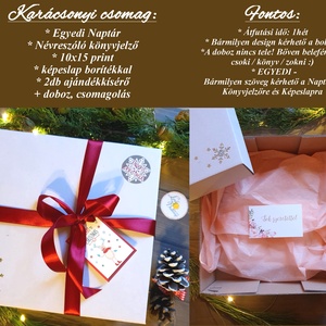KARÁCSONYI CSOMAG, Egyedi naptár, könyvjelző, naptár, Karácsonyi Kép, Adventi Képeslap, ajándékkísérő, névreszóló - otthon & lakás - papír írószer - ajándékkísérő - Meska.hu
