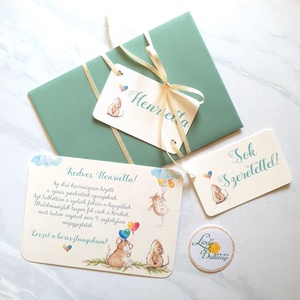 Baba bejelntő, Keresztszülő felkérő lap, képeslap, Egér - otthon & életmód - papír, írószer - Meska.hu