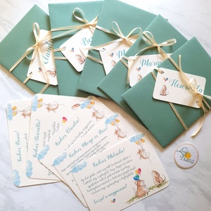 Baba bejelntő, Keresztszülő felkérő lap, képeslap, Egér - otthon & életmód - papír, írószer - Meska.hu