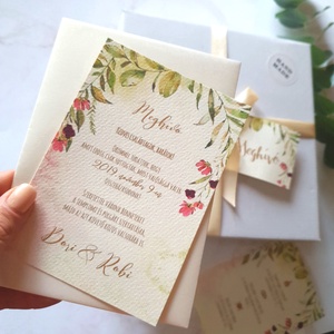 Esküvői meghívó dupla oldalas borítékkal - esküvő - meghívó & kártya - meghívó - Meska.hu