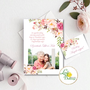 Anyák napi Képeslap, Saját Fotóval és egyedi szöveggel,Kísérőkártyával együtt, Anyának, Anya lap, Anyáknapi ajándék, Otthon & Életmód, Papír, írószer, Képeslap, üdvözlőlap, Fotó, grafika, rajz, illusztráció, Mindenmás, MESKA