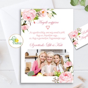 Anyák napi Képeslap, Saját Fotóval és egyedi szöveggel,Kísérőkártyával együtt, Anyának, Anya lap, Anyáknapi ajándék - Meska.hu