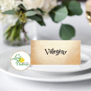Esküvői ültető kártya, ültető, névkártya, név tábla, Esküvői dekor, dekoráció, virágos, elegáns, romantikus, vintage - esküvő - meghívó & kártya - ültetési rend - Meska.hu