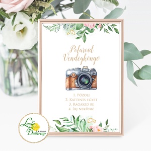 Fotó albumhoz Esküvői felirat, A4, Polaroid fotó Instrukció, selfi gép kellék - Meska.hu