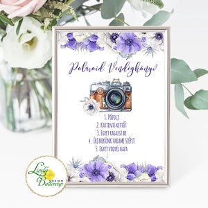Fotó albumhoz Esküvői felirat, A4, Polaroid fotó Instrukció, selfi gép kellék, Esküvő, Tábla & Jelzés, Dekoráció, Fotó, grafika, rajz, illusztráció, Papírművészet, MESKA