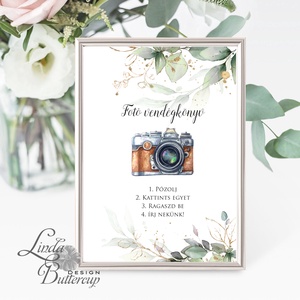 Fotó albumhoz Esküvői felirat, A4, Polaroid fotó Instrukció, selfi gép kellék - Meska.hu