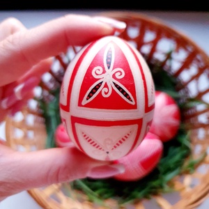 Eredeti hímes tojás, Maratott, Hagyományos mintás, kézzel díszített, írott, viaszolt, hímestojás, Húsvéti dekoráció  - otthon & életmód - dekoráció - asztal és polc dekoráció - asztaldísz - Meska.hu