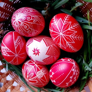Eredeti hímes tojás, Hagyományos mintás, kézzel díszített, írott, viaszolt, hímestojás, Húsvéti dekoráció  - otthon & életmód - dekoráció - asztal és polc dekoráció - asztaldísz - Meska.hu
