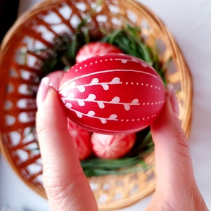 Eredeti hímes tojás, Hagyományos mintás, kézzel díszített, írott, viaszolt, hímestojás, Húsvéti dekoráció  - otthon & életmód - dekoráció - asztal és polc dekoráció - asztaldísz - Meska.hu