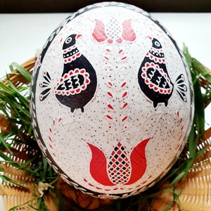 STRUCC tojás, Eredeti hímes tojás, Hagyományos mintás, kézzel díszített, írott, viaszolt, hímestojás, Húsvéti dekoráció  - otthon & lakás - dekoráció - Meska.hu