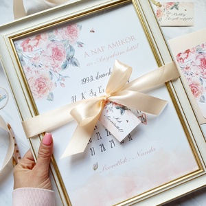  Anyák napi ajándék csomag, 1 napos feladással, Képkerettel, képeslappal, ajándékkísérővel és masnival - otthon & életmód - dekoráció - fali és függő dekoráció - falinaptár & öröknaptár - Meska.hu