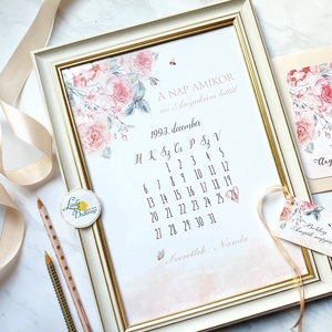  Anyák napi ajándék csomag, 1 napos feladással, Képkerettel, képeslappal, ajándékkísérővel és masnival - otthon & életmód - dekoráció - fali és függő dekoráció - falinaptár & öröknaptár - Meska.hu