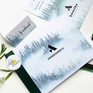 Greenery vendégkönyv, zöld levél, fenyves, fenyő, erdő, erdei - esküvő - emlék & ajándék - vendégkönyv - Meska.hu