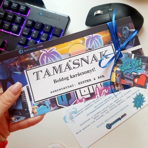Gamer, játék, Pénzátadó boríték, Szülinapra - esküvő - emlék & ajándék - nászajándék - esküvői pénzátadó boríték, kártya - Meska.hu