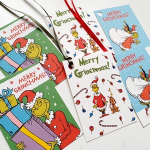 6db Grincs Ajándékkísérő, karácsonyi, Adventi Kártya, ünnepi, Ajándék kísérő, grinch  - karácsony - karácsonyi ajándékozás - karácsonyi képeslap, üdvözlőlap, ajándékkísérő - Meska.hu
