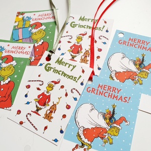 6db Grincs Ajándékkísérő, karácsonyi, Adventi Kártya, ünnepi, Ajándék kísérő, grinch  - Meska.hu
