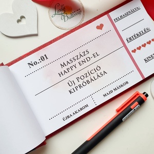 PAJZÁN SEX KUPON SZETT, kiskönyvbe fűzve, kitölthető interaktív kuponok, valentin napra, Egyedi névre szóló borítóval - otthon & életmód - papír, írószer - Meska.hu