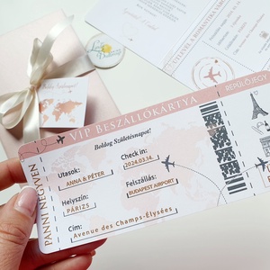 Rosegold, púder rózsaszín, Szülinapi Útlevél, Beszállókártya, Repülőjegy, utazás ajándékba - otthon & életmód - papír, írószer - ajándékozás kellékei - ajándékkísérő - Meska.hu