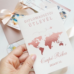 Útlevél, Diplomaosztóra, ballagásra,  Beszállókártya, Repülőjegy, utazás ajándékba, születésnapi ajándék, utazás - otthon & életmód - papír, írószer - ajándékozás kellékei - ajándékkísérő - Meska.hu