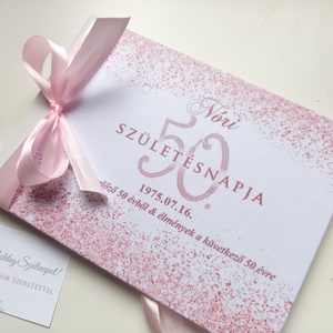 Szülinapra, rosegold emlékkönyv, ezüst lakodlaom, 30. Születésnap, 40., 50., Esküvő, Emlék & Ajándék, Vendégkönyv, Fotó, grafika, rajz, illusztráció, Könyvkötés, MESKA