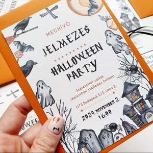 Halloween Meghívó, Halloween party, buli, denevér, szellem + SZERKESZTÉSI DÍJ A LEÍRÁSBÓL - Meska.hu