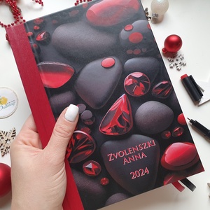 Bordó és fekete, Naptár, határidőnapló, kalendár, zsebnaptár, Egyedi naptár, névreszóló, tervező - Meska.hu