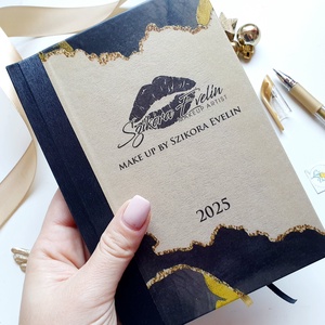 Egyedi naptár, Aany és fekete, Logóval, Naptár, határidőnapló, kalendár, zsebnaptár, névreszóló, tervező - otthon & életmód - papír, írószer - naptár & tervező - Meska.hu