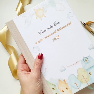 Egyedi naptár, Bézs, rajzos, ingatlanos, Naptár, határidőnapló, kalendár, zsebnaptár, névreszóló, tervező - otthon & életmód - papír, írószer - naptár & tervező - Meska.hu