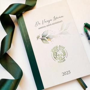 Egyedi naptár, greenery, Logóval, Naptár, határidőnapló, kalendár, zsebnaptár, névreszóló, tervező, kozmetikus, fodrász - Meska.hu