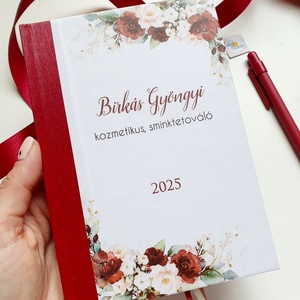 Csajos, Egyedi naptár, bordó, rózsás, Naptár, határidőnapló, kalendár, zsebnaptár, névreszóló, tervező - otthon & életmód - papír, írószer - naptár & tervező - Meska.hu