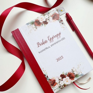 Csajos, Egyedi naptár, bordó, rózsás, Naptár, határidőnapló, kalendár, zsebnaptár, névreszóló, tervező - Meska.hu