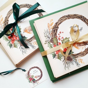 Madaras Karácsonyi Képeslap, Adventi Képeslap, Karácsonyi,  Karácsonyi üdvözlőlap, Ünnepi képeslap, madár, koszorú - karácsony - karácsonyi ajándékozás - karácsonyi képeslap, üdvözlőlap, ajándékkísérő - Meska.hu