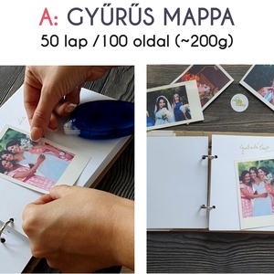 Eküvői vendégkönyv, gyűrűs mappa, Fotókönyv, emlékkönyv - Púder, Rosegold rózsás - esküvő - emlék & ajándék - vendégkönyv - Meska.hu