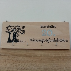 Fa fali kulcstartó, kulcsakasztó, kulcstartó - Házassági évforduló - otthon & életmód - dekoráció - fali és függő dekoráció - fali kulcstartó - Meska.hu