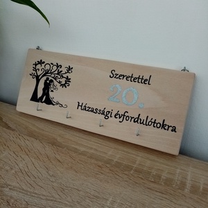 Fa fali kulcstartó, kulcsakasztó, kulcstartó - Házassági évforduló - otthon & életmód - dekoráció - fali és függő dekoráció - fali kulcstartó - Meska.hu