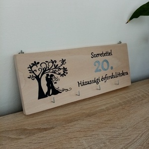 Fa fali kulcstartó, kulcsakasztó, kulcstartó - Házassági évforduló - otthon & életmód - dekoráció - fali és függő dekoráció - fali kulcstartó - Meska.hu