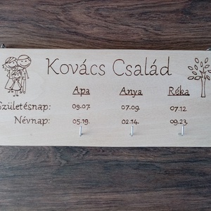 Fali kulcstartó, fali kulcsakasztó, családi öröknaptár, családi naptár, kulcstartó . - otthon & életmód - dekoráció - fali és függő dekoráció - fali kulcstartó - Meska.hu