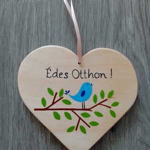 Ajtódísz, kopogtató, ajtótábla, fali dísz, falikép, függődísz - kis madaras, Otthon & Életmód, Dekoráció, Fali és függő dekoráció, Felirat, Festészet, Festett tárgyak, MESKA
